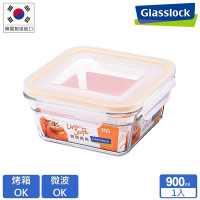 Glasslock 強化玻璃微烤兩用保鮮盒-方形900ml(烤箱用)