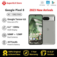 2023 New Original Google Pixel 8 5G Google Tensor G3 8GB RAM 128GB/256GB ROM With Advanced Pixel Camera - Obsidian, Hazel, Rose