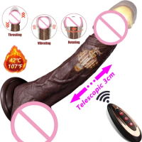 Realistic Vibrating Dildo Silicone Suction Cup Dildo for G Spot Clit Anal Stimulation Adult Sex Toys for Men Brown Dildo