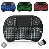 Backlit Mini Wireless Keyboard Spanish French Azerty Russian Portuguese Brazil Language Air Mouse With Touchpad N RGB PC TV Box