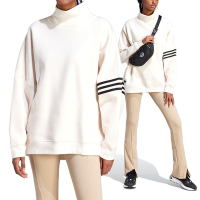 Adidas Sweater 女款 白色 休閒 日常 冬季 寬鬆 高領 大學T 長袖 II8066