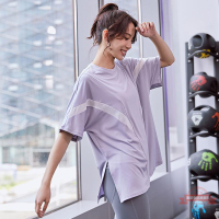 運動罩衫女寬松顯瘦T恤運動瑜伽短袖 夏薄款網紅跑步訓練健身上衣