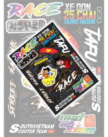 Tem Stiker DCX3 |Set Tem 11 icon  dán xe , Nhãn dán Decal ! chống nước độ bám cao