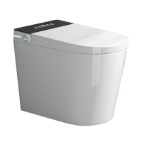 Short Multifunctionall Elongated Smart Toilet Built-in Bidet Water Tank No Water Pressure Limit LED Display Foot Sensing Toilet