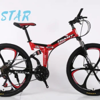 Road Bikes Racing Bicycle Foldable Bicycle Mountain Bike 26/24 Inch Steel 21-speed Bicycles Dual Disc Brakes OUTUP