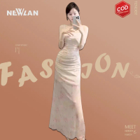 Newlan QZ240 Floral Dress Summer Elegant Long Dress Pantai Wanita Party Baju Dress Body Press Korean