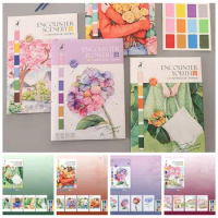 Specialty Paper Watercolor Painting Book Encounter Youth With Brush Gouache Graffiti Book Filling Color Book Flowers