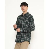 KENT&CREW Kemeja Lengan Panjang Motif Kotak-kotak Hijau Pria - C-ECBA06-T5 S