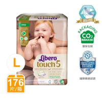 【麗貝樂】Touch嬰兒紙尿褲5號(L-22片x8包/箱)綠色新升級