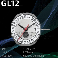 New Genuine Miyota GL12 Watch Movement Citizen Original Quartz Mouvement 1L12 Automatic Movement 3 Hands Date At 3/6 watch parts