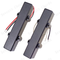 A Set 2 Pcs Black No Hole Closed Sealed Pickup for 5 String JB J Bass Guitar