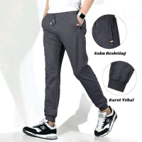 Celana Jogger Panjang Sport Running Training Pria Wanita Unisex Warna Hitam Navy Abu Tua Abu Muda Ba