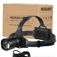 senter kepala/headlamp cahaya kuning dan putih zoom seperti laser Baterai 18650