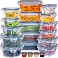 20-piece Set Fresh-keeping Box Refrigerator Freezer Sealed Box Food-grade Plastic Lunch Box Storage Box