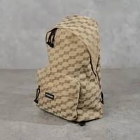 Tas BALENCIAGA BB MONOGRAM JACQUARD BROWN BACKPACK 100% ORIGINAL 46X32X17CM