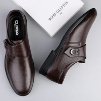 Fashion Men's Monk Strap Shoes Genuine Leather Men Wedding Dress Shoes 2023 New Arrival Luxe Business Shoes Mens Slip on Shoes