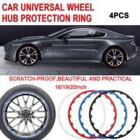 For Audi Q7 Q8 TT RS Sline A7 Q1 4PCS 18/19/20inch Rubber Car Rims Ring Protectors Auto Wheel Rims Guard Strips Auto Accessories