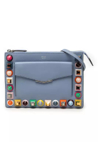 Fendi 二手 Fendi Mini 2jours 鉚釘皮革 Vitello Dolce 斜背包