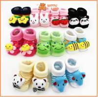 HIPPO LAND Kaos Kaki Bayi Boneka Karakter 3D Sepatu Bayi Lucu TANPA Rattle Anti Slip Murah Baby Sock