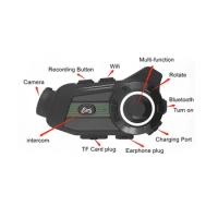 S3 Motorcycle Helmet Camera HD Bluetooth Wifi Motorbike DVR Dash Cam Wireless BT 5.1 Helmet Intercom( 2K)