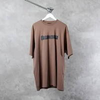 Kaos BALENCIAGA BOXY TEXT BLACK TAUPE TSHIRT 100% ORIGINAL Size XS