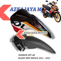 Spakbor depan Set AB Honda Blade New Repsol Warna HITAM + Sticker