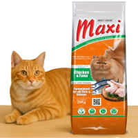 Maxi Cat Food 20kg Chicken & Tuna Maxi Dry Food Makanan Kering Kucing