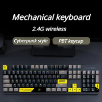 ECHOME Mechanical Keyboard 104Keys Wired Wireless Keyboard Cyberpunk Style Backlight Gaming Keyboard for Laptop Tablet Computer