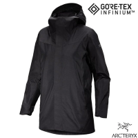 【ARCTERYX 始祖鳥】女 Gore-Tex SOLANO HOODY 防風透氣軟殼連帽中長外套夾克.登山風衣_X000007300 黑