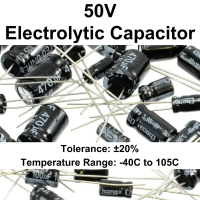 50V - 0.1uF 1uF 2.2uF 3.3uF 4.7uF 10uF 22uF 47uF 100uF 220uF 470uF 1000uF 4700uF - Aluminium Electro