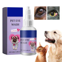 Dog and Cat Eye Wash 50ml Dog Tear Stain Cleaner Eye Drops Eye Rinse Dog Eye Cleaner Pet Eye Drops Pet Eye Wash for All Animal