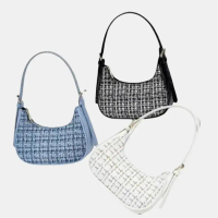 Paket BUNDLING 3 pcs Tas Selempang Shoulderbag Tartan Slingbag variasi warna random Hitam tas Wanita