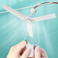 DC 12V to DC 85V 6W Ceiling Fan Air Cooling Adjustable Speed Hanging Fan 19.6" for Bed Home Camping Outdoor Tent Barbecue Picnic