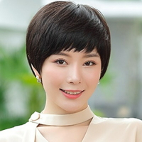 短假髮真髮整頂假髮-自然短直髮逼真女配件2色74dj34【獨家進口】【米蘭精品】