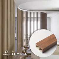 Paneroq sekat interior | kisi kisi | partisi motif kayu | wpc holo | tiang holo | DIY Studio