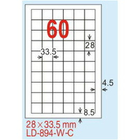 【龍德】LD-894(直角) 雷射、影印專用標籤-紅銅板 28x33.5mm 20大張/包