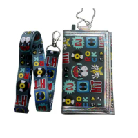 Children's wallet, zipper card bag with rope, age 4-18 cartoon wallet