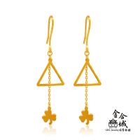 【金合城】純黃金幸運草造型耳環 2ESG014(金重約1.00錢)