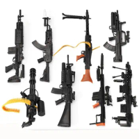 8Pcs/set 1:6 4D Gun Model Plastic Assembling Firearms AK47 MG42 Machine Gun M16 Rifle Submachine Guns Classic Assemble Toy