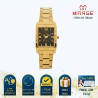 Mirage Jam Tangan Wanita Analog 8461 L Gold Original Stainless Plat Hitam