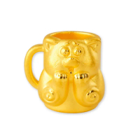 【金品坊】黃金擺件撒嬌貓咪馬克杯 0.77錢±0.03(純金999、黃金擺件、黃金收藏)