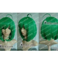 Hot heat resistant AA Party hair&gt;&gt;New wig Cosplay Macross RANKA Green Short Straight Wig