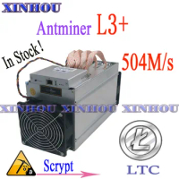 Used ANTMINER L3+ 504M 800W Scrypt Asic miner LTC Mining Machine without power More economical than antminer s9 Z9 DR3 T9 A4+ A9