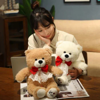 40cm new Big Bow Teddy Bear Plush Pillow Stuffed Soft Bear Toys Birthday Valentine's Gift for Girlfriend 3 Colors