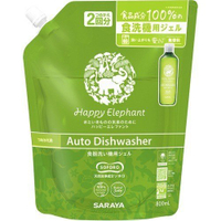 日本【SARAYA】HAPPY ELEPHANT純天然洗潔精 洗碗機用補充包800ML-無香