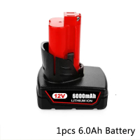 12V Battery 3Ah 6Ah Rechargeable  Milwaukee M12 XC Cordless Tools 48-11-2402 48-11-2411 48-11-2401 M