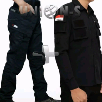 SETELAN BAJU KEMEJA TACTICAL 511 + CELANA PANJANG PDL OUTDOOR Katun Polos Lengan panjang Pria Hitam 