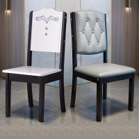 實木餐椅家用餐桌椅子簡約客廳輕奢靠背椅家庭椅北歐中式凳子
