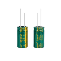 2pcs High frequency low resistance aluminum electrolytic capacitor 25v6800UF 6800uf25v volume: 16x30