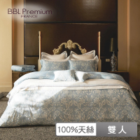 【BBL Premium】100%天絲印花床包被套組-藍茵花漾(雙人)